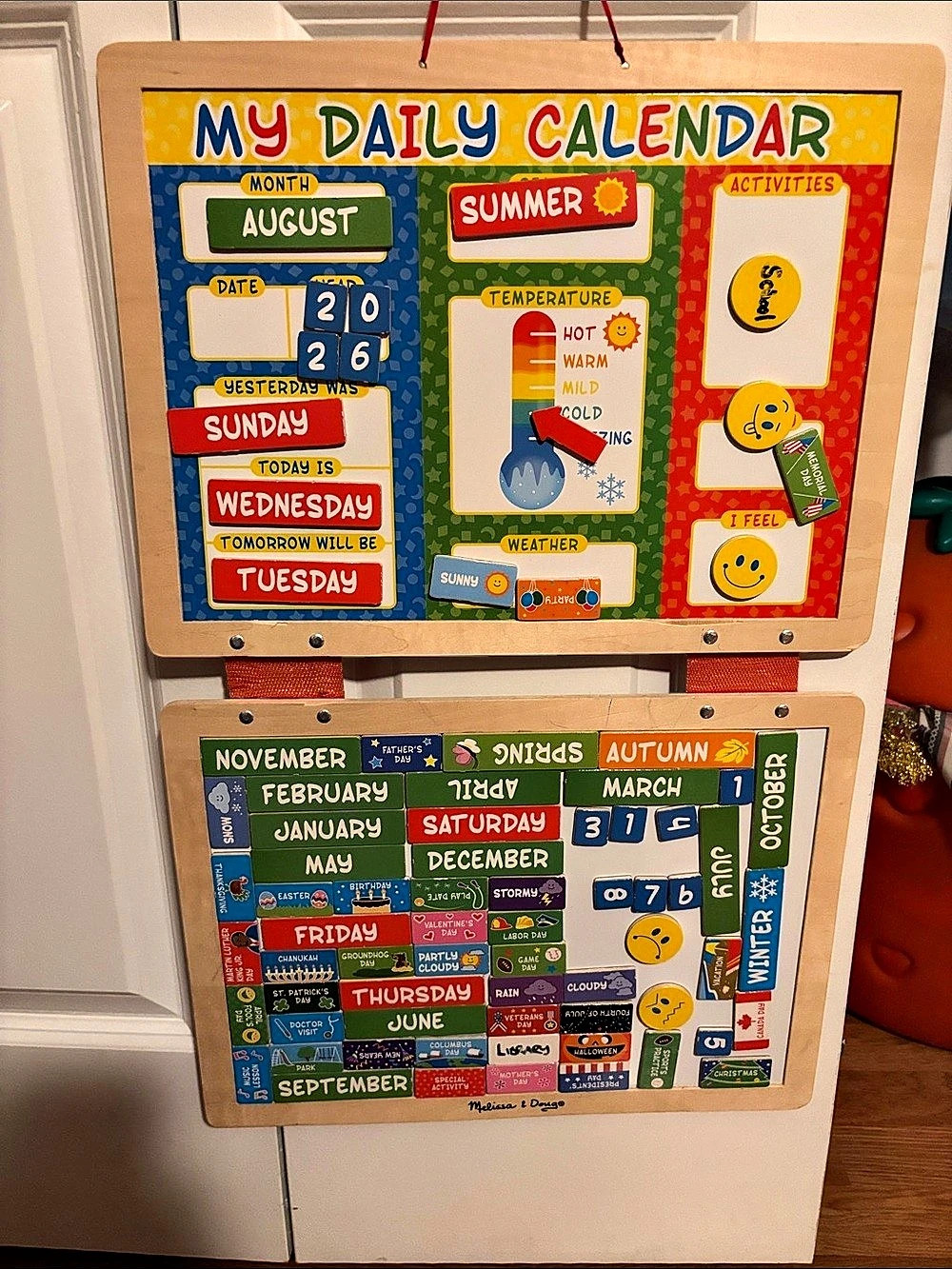 Melissa & Doug My Magnetic Daily Calendar Learning Toy